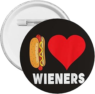 I Love Weiners Hot Dog Round Buttons Badge Clothes Button Pins