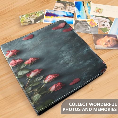 Álbum de fotos adhesivo DIY con anillas 3, diseño vintage rosas para San Valentín, 40 páginas 8x10 miniatura 5