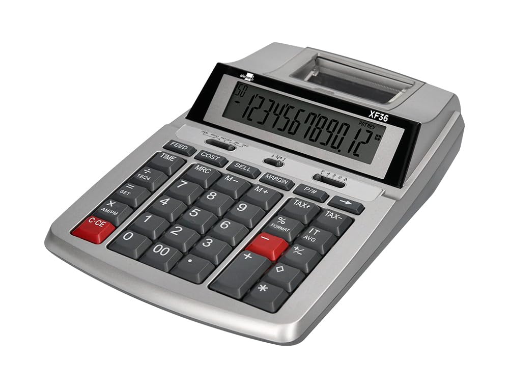 Kalkulator wiodący papier do drukarki 57 mm 12 cyfr dwukolorowy druk 235x155x62 mm