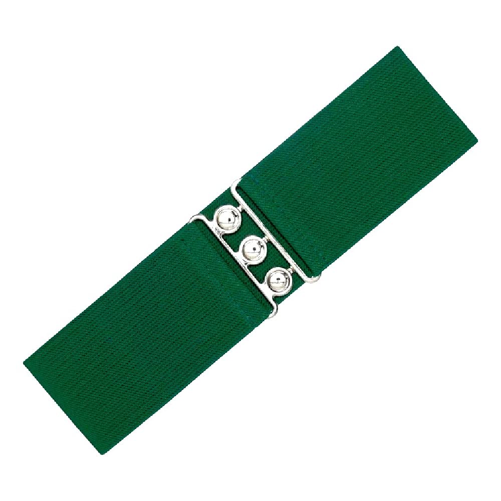 Ro RoxRetro Vintage Belt | Elastic Women's Belt |50s Nurse Stretchy Belt With Silver Buckle & Clasp | Waist Elasticated Belt