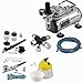 Agora-Tec® Aerografo Set completo Expert VIII 1, Sistema completo per aerografo, incluso compressore con 4 Bar e 20 l/min + 2 pistole aerografo con 0,2 & 0,3 & 0,5 & 0,8 mm aghi/ugelli + distributore aria compressa a 3 + Clean Pot + 2 tubi + adattatore