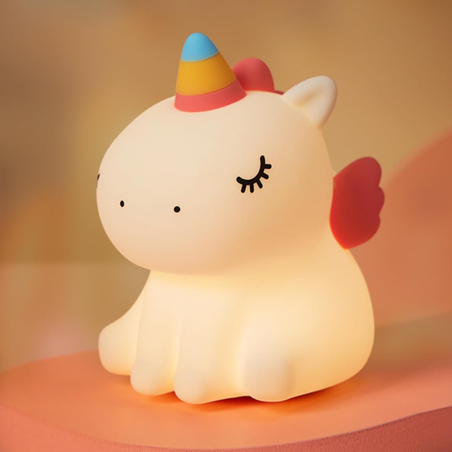 DUWOL Kids Night Light Silicone Unicorn Night Lamp Rechargeable Cute Lamp with 3 Level Brightness Kids Night Lights for Bedroom Baby Nursery and Study Desk Decorative Diwali Christmas Light