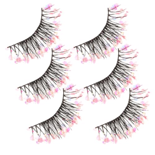 ibasenice 3 Pares de Pestañas Postizas de Fibra Sintética, Tenues y Curvas, para Noche de Cita o Vacaciones, Estilo Delicado y Volumen Encantador