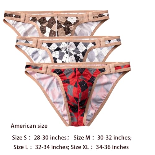 Mens briefs underwear Men's sexy panties Bulge with pouch U Convex Middle waist Adjustable quick-dry fashion lingerie Pack2