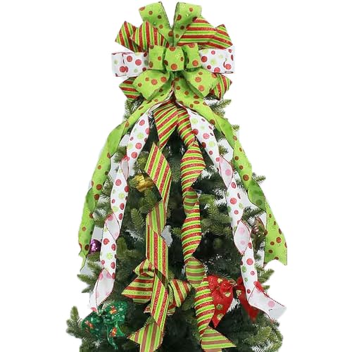 Weihnachtsschleifen für Draußen 15 SALOCY Weihnachtsbaumspitze, 114,3 x 30,5 cm, große grüne...
