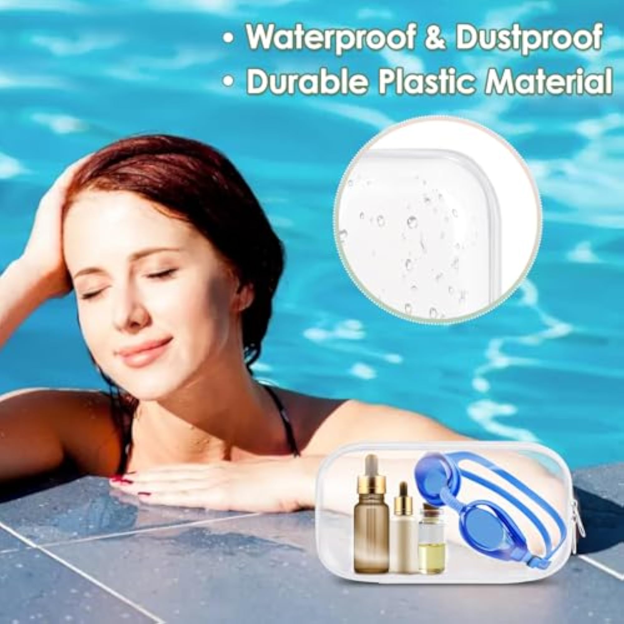 Zippered Hard Pouch, Clear Plastic Storage Box