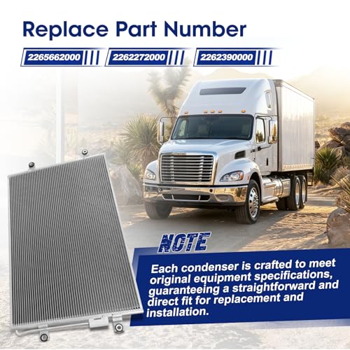 Image of Air Conditioning A /C Condenser Compatible with Freightliner & Sterling Truck Models # 2265662000, 2262272000, 2262390000
