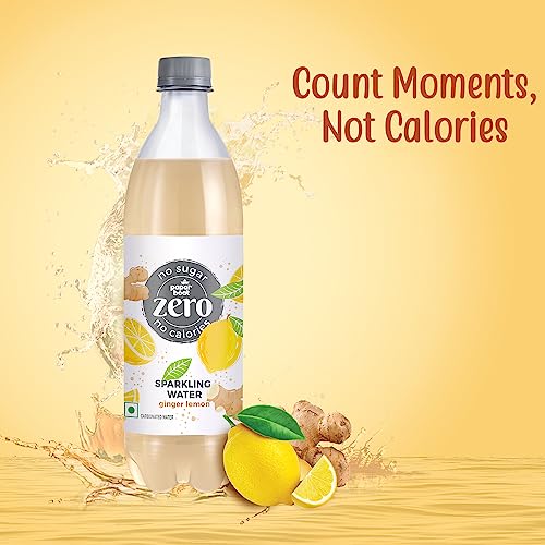 Image of Paper Boat Zero Ginger Lemon Sparkling (Fizzy) Water - Pack of 3, 600 ml Each | Zero Calories, Zero Sugar Drink | Sugar Free | Flavoured Carbonated Water | No Aspartame