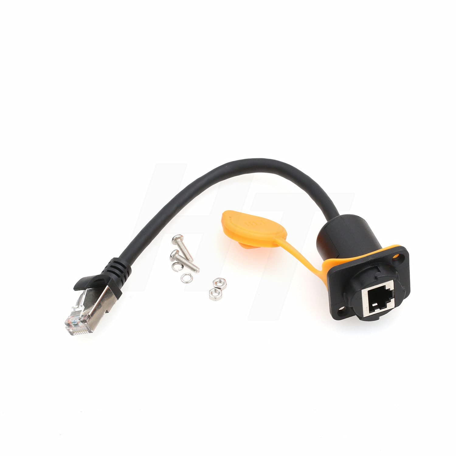 2 cables de extensión de red LAN Ethernet RJ45 para montaje en panel hembra impermeable a RJ45 macho 8p8c 15 cm