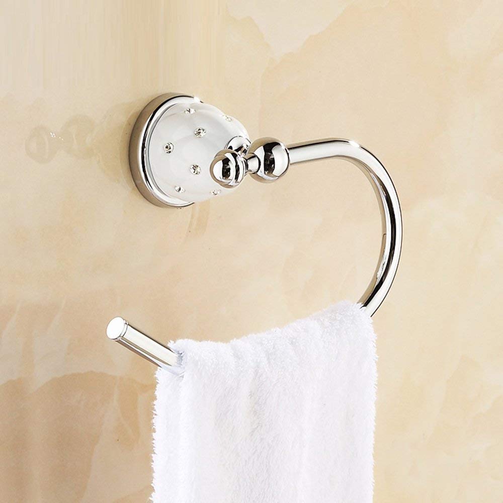 Anneau porte-serviette rétro en or rose pour salle de bains de luxe