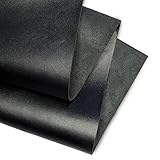 KGS Echte Lederblätter | Vollnarbiges Prägeleder | 1,3–1,5 mm | Dickes Rindslederblatt für Lederarbeiten und Reparaturen von Kozmo (Tiefschwarz, 30 x 90 cm)