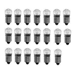 20 stuks E10 6V 0,3A warm wit gloeilamp miniatuur schroefvoet DC (20)