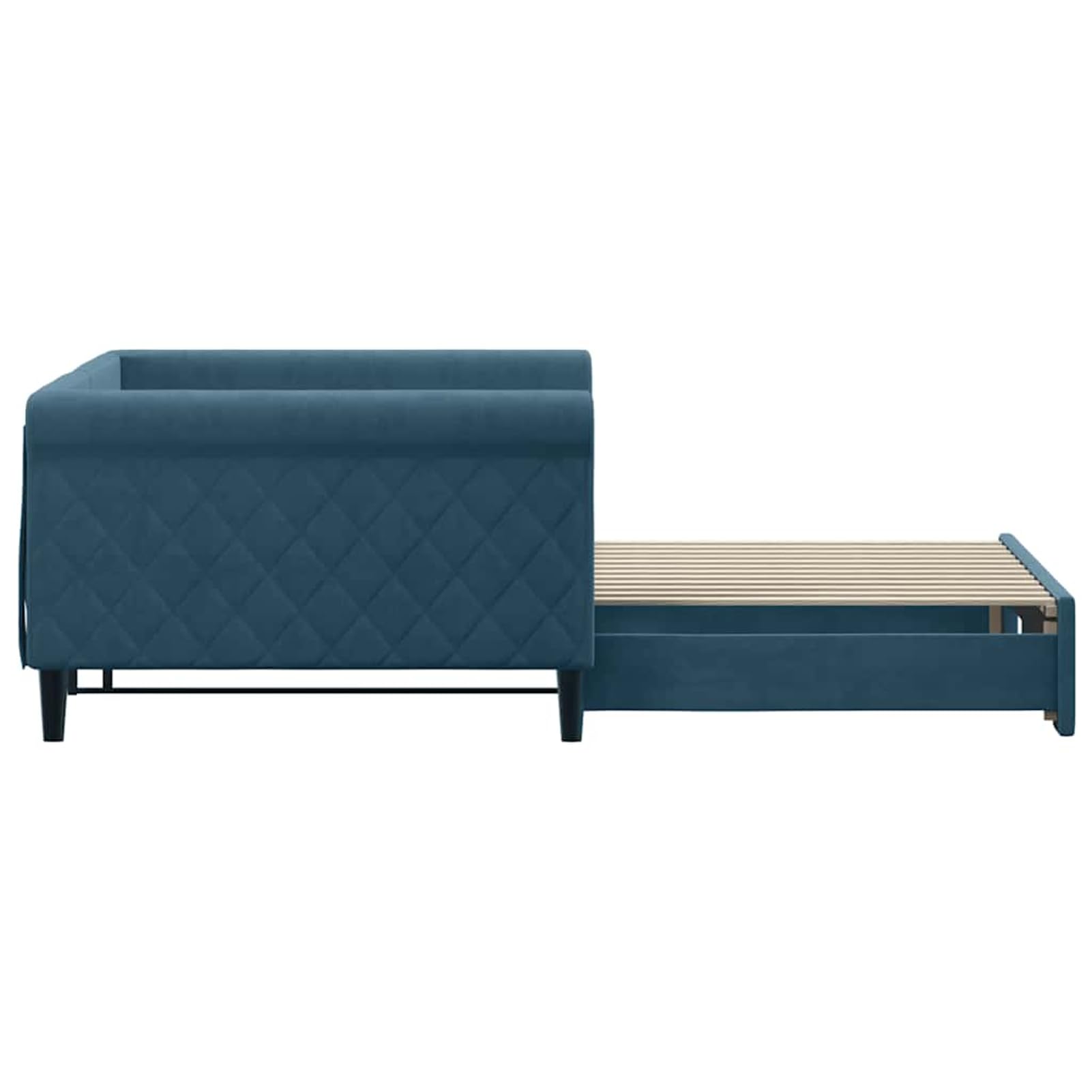 ATOMSTACK MAKER Divano letto pieghevole 2 in 1, in velluto blu, 100 x 200 cm, con struttura in legno e metallo, design moderno minimalista per soggiorno o camera da letto, materassi non inclusi