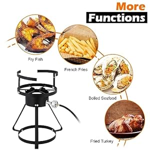 30qt turkey fryer pot with basket and burner 10qt fish fryer 54000btu outdoor deep fryer crawfish boiler with thermometer marinade injector turkey rack lifter for outdoor parties thanksgiving  urban country home decor