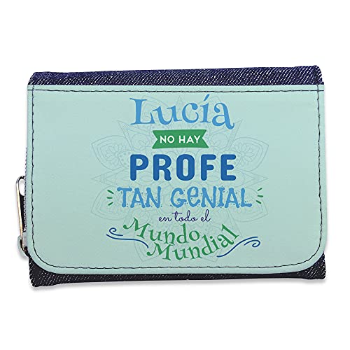 LolaPix Cartera Profesora Personalizada. Regalos para Profesores. Varios diseños. PROFE Genial