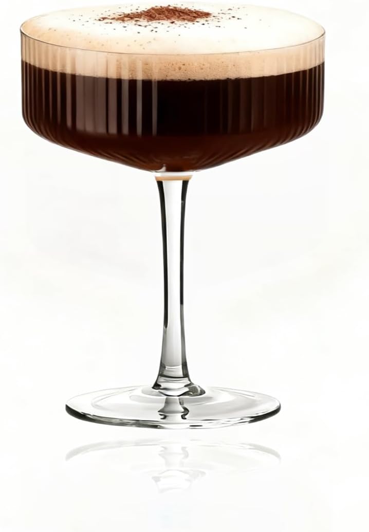 Plastic/Acrylic Set of 12 10 oz Ribbed Coupe Cups Unique Martini & Cocktail Cups Set for Wine,Champagne, Parties & Home