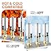 WELKOR Hot and Cold Beverage Dispenser with Stand, 2.38 Gallon All-in-One Commercial Drink Dispenser with Ice Core&Stainless Steel Drip Trays for Parties, Beer Bar, Coffee (3 Head-2.38 GAL, GOLD)