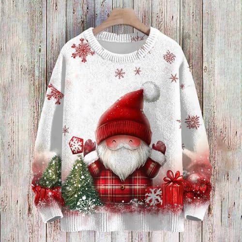 Christmas Sweatshirts For Girls Long Sleeve Pullover Sweaters Crewneck Funny Xmas Print Fall Winter Cute Sweaters2