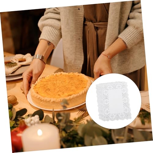 Napperons Papier Dentelle Absorbants Huile pour Support Gâteau et Dessert - 7