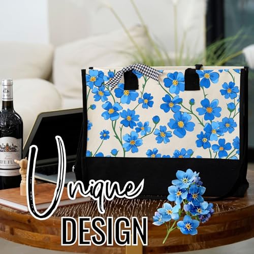 Bolso Tote de Lona para Mujer con Cierre Superior y Correa miniatura 4