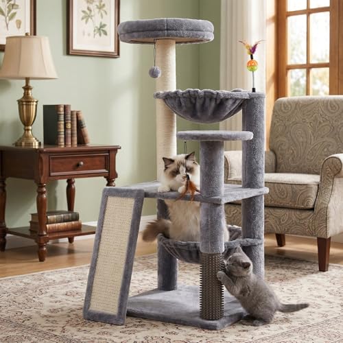 Torre rascador para gatos interior gris 36.22 in miniatura 7
