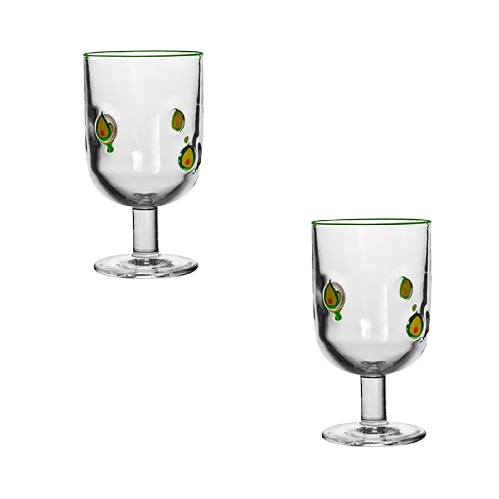 Set di 4 bicchieri in vetro resistenti a 360 gradi con motivo di limoni, per cocktail, decorazioni acquatiche e feste