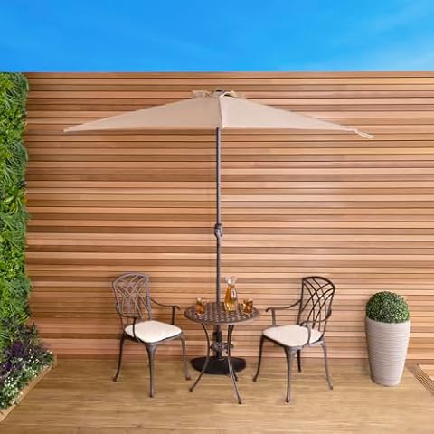 Charles Bentley 2.7m Beige Garden Parasol Cover