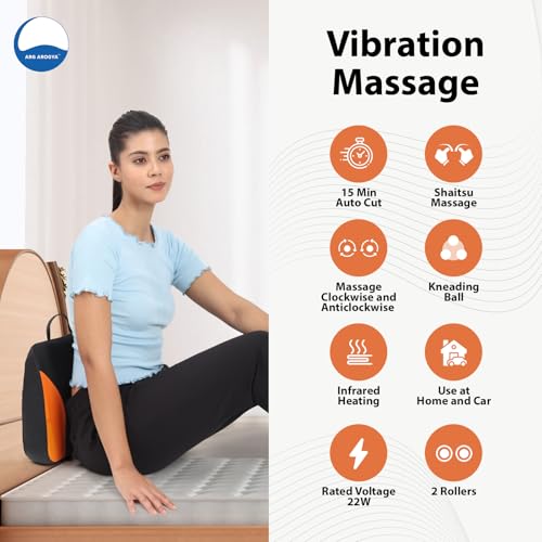 Image of ARG Arogya Shiatsu Back Massager Cushion Rubbing Balls Massage For Back, Neck, Shoulder, Feet, Legs & Body Muscle Pain Relief Relaxation Use For Home, Car, Office, Travel