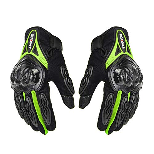 Berrd Guantes de Moto Guantes de Moto de Carreras para Hombre Guantes de conducción de Motocross Guantes de Verano completos Transpirables para Moto -   Verde XM