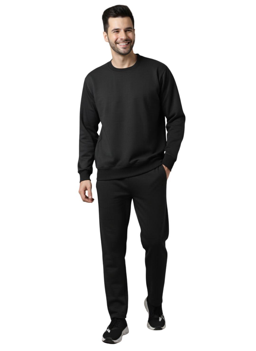 Solid Track Suit for men | Co-ord Set | Warm Fleece Tracksuit Set | Full Sleeve Sweatshirt-image-42