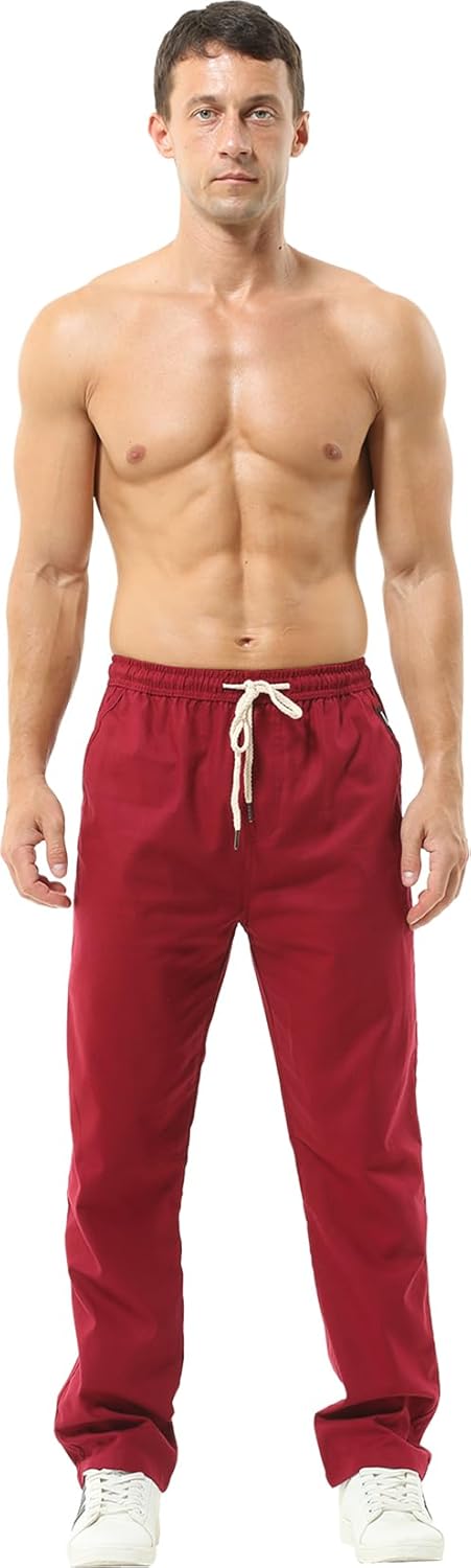 HOEREV Men Casual Strandhosen Leinen Hose - Image 7