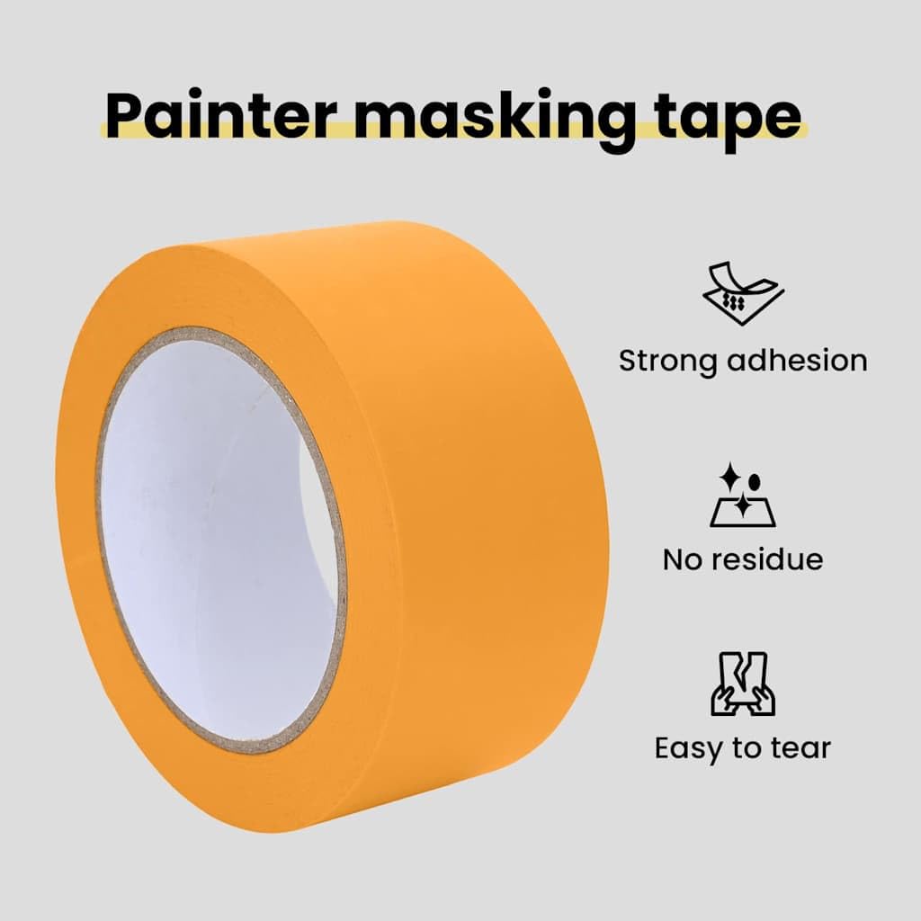 vidaXL Taśmy Maska Malarska 24 szt. Żółty 50mm x 50m Papier