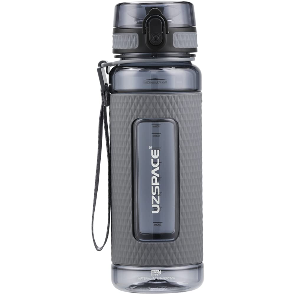 Om Supplies Bark Grey Water Bottle Fruit Infuser Sports Water Bottle 800Ml, Bpa Free Tritan Non-Toxic Plastic, Leakproof (Bark Grey)