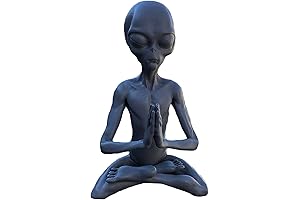Calming Contemplation: Meditative Alien Statue for Home and Garden Serenity