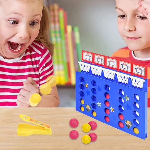 Homefantasy Bounce Ball Game,Gewinnt Spiel,Vier Gewinnt,Bounce Off Game,Bouncing Ball Tischspiel,4 Gewinnt Action,Mini Basketball Tischspiel,für Kinder, Familie und Party