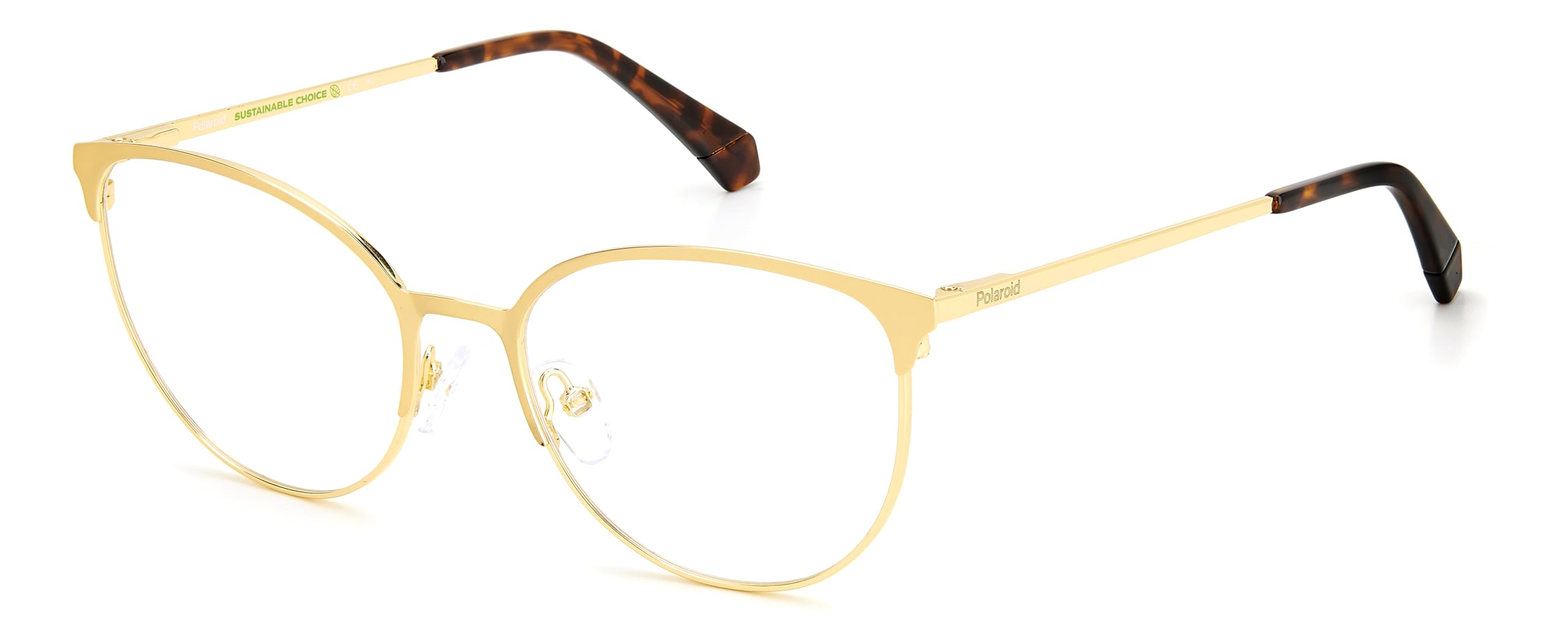 Polaroid PLD D443 Cat Eye Eyeglasses for Women, 56 mm Size, Gold