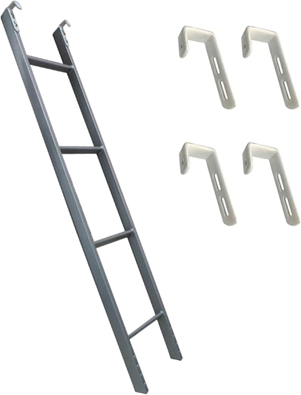 LXXW Scaletta per Letto a Castello in Metallo con Ganci Scaletta per Letto Sospesa in Argento per La Camera da Letto Loft Domestica Scaletta per Camper Loft Dormitorio (Dimensioni: 116 cm (4