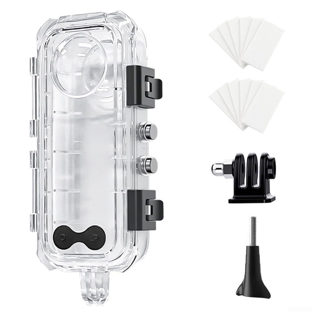 Vetro Temperato 60m Impermeabile Immersione Housing per Insta360 X5 Fotocamera Custodia Trasparente con Resistenza agli Urti Design Leggero 17x7x5CM per Snorkeling