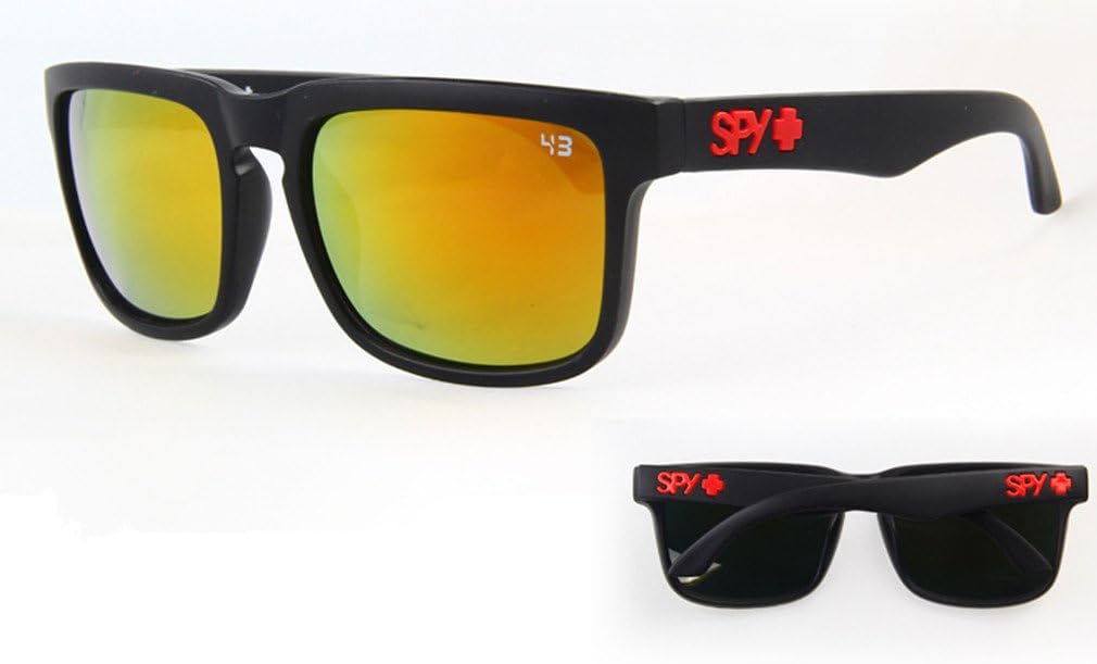 Retro Anti-reflective Uv Protection Sunglasses Black with Orange
