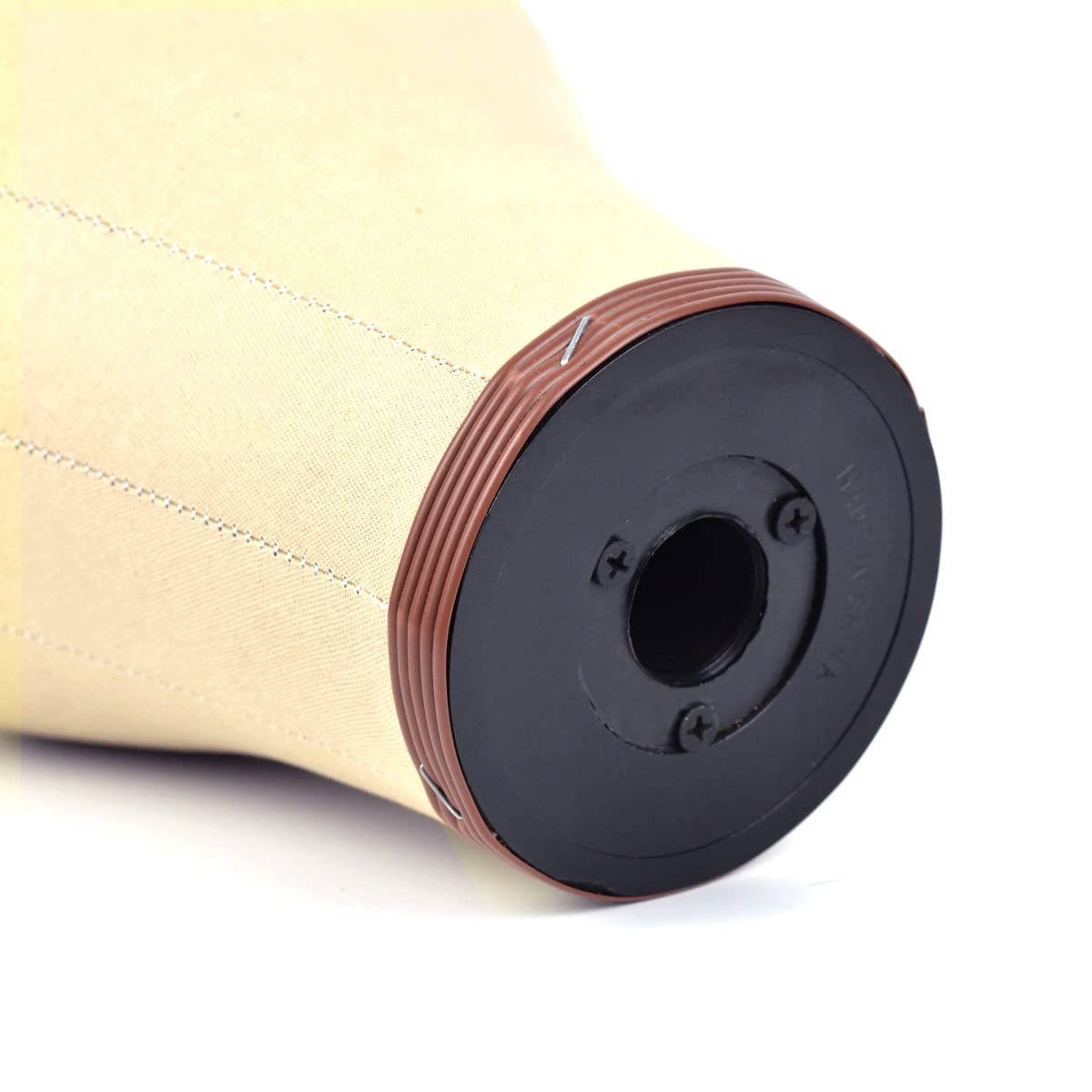 22 Pulgadas Cabeza de Peluca Corcho Lona Bloque Cabeza de Peluca Pantalla de Estilo Cabeza Maniquí con Soporte y Agujeros de Montaje