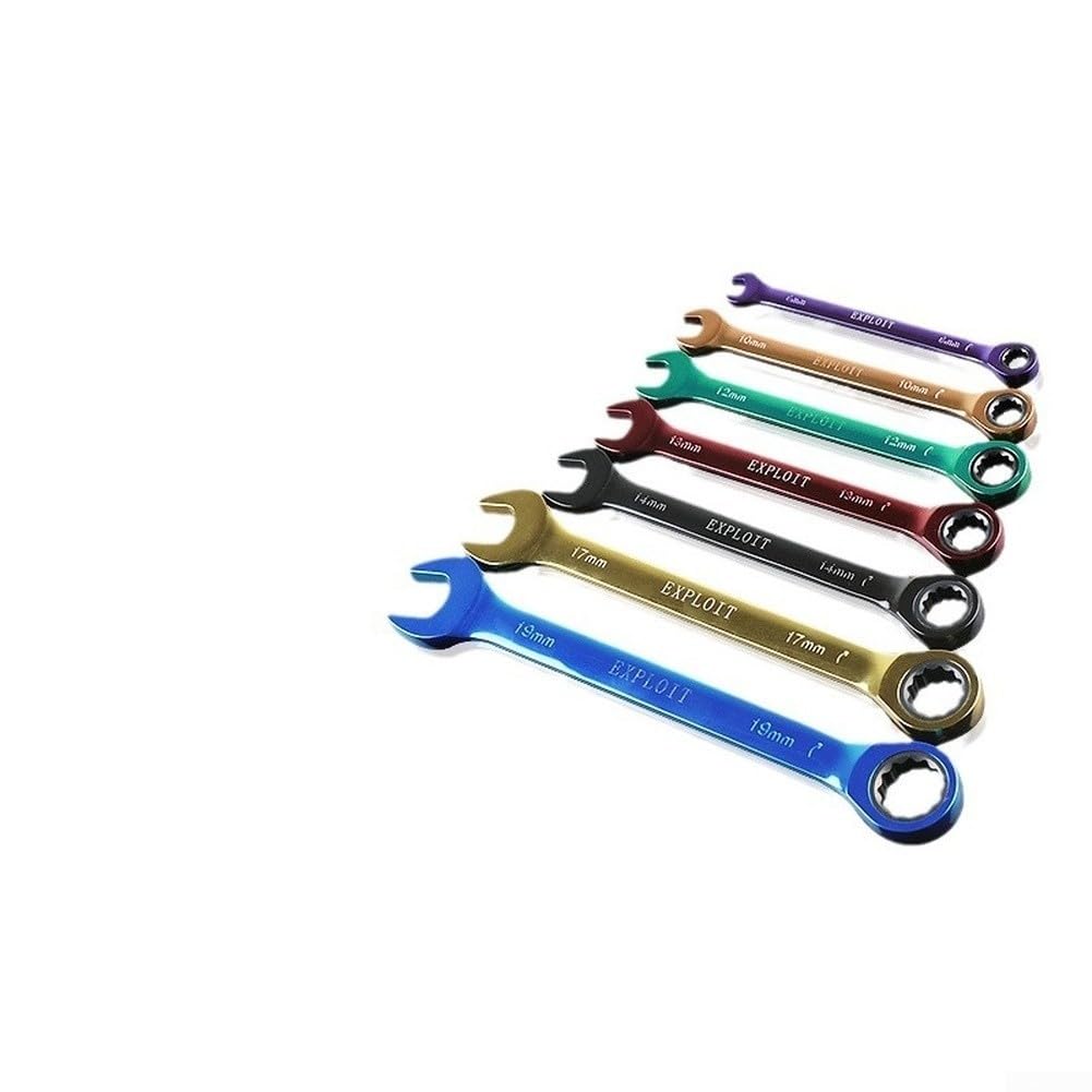 Set di chiavi a cricchetto a 72 denti in acciaio al cromo vanadio, design a doppia testa con manici colorati per una riparazione automatica efficiente (B)