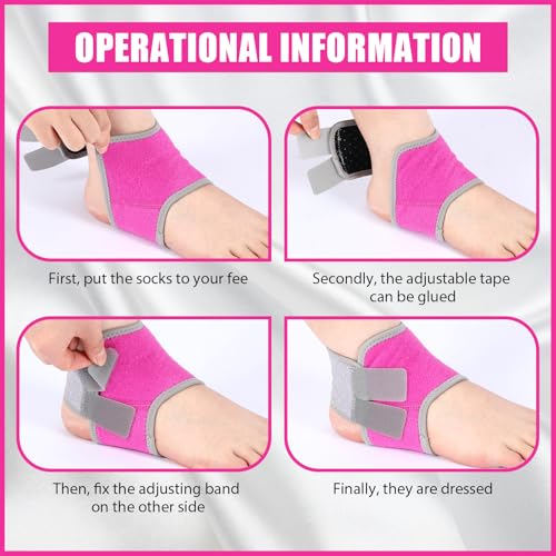 Image of Tarpop 2 Pairs Kids Ankle Brace Set Foot Support Stabilizer Wraps Protector Guard Knitted Ankle Sleeve Sock Support Compression Socks for Injury Prevention(Pink,Black,Medium)