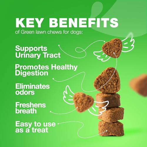 Grass Burn Spot Chews for Dogs - Urine Neutralizer for Lawn - Pee Lawn Spot Saver Caused by Urine - Probiotics, Enzymes & Multivitamins - Grass Saver Soft Treats for Canine Digestive and UTI Support