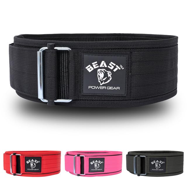 Self Locking Gym Belt Weight Lifting Belts For Men 4 Inch Weight Belt for Men with Metal Buckle Weight Lifting Belts for Women, Bodybuilding, Powerlifting & Weightlifting Belt