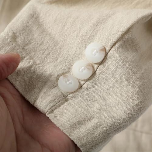 Men's Linen Blazer Lightweight Casual Summer Sport Coat Cotton Two Buttons Pockets Suit Jacket4