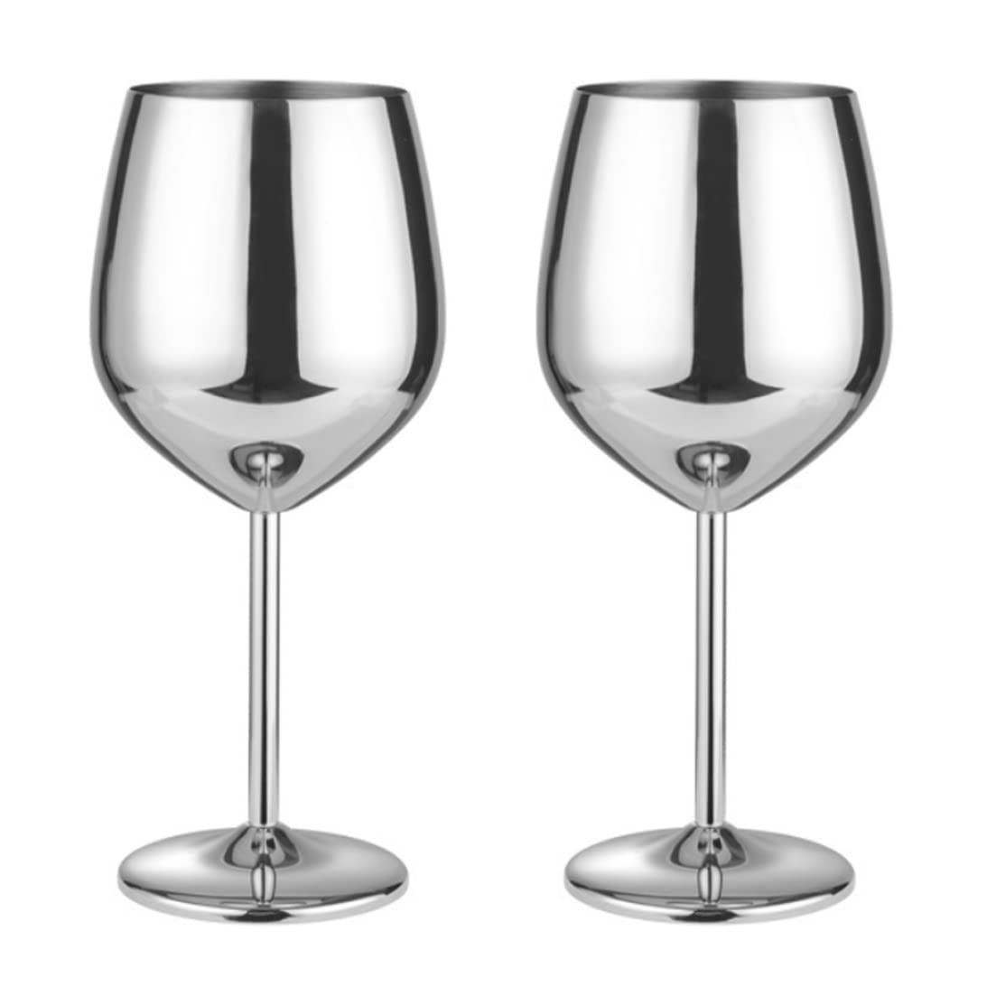 Copas de vino de acero inoxidable irrompibles juego de 2 piezas metal para cóctel