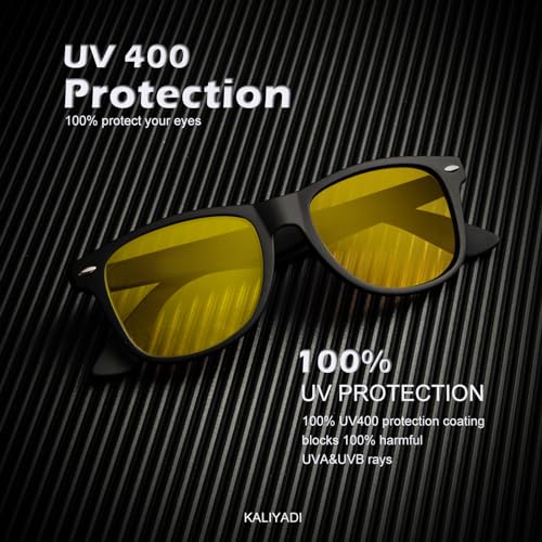 Image of KALIYADI Polarized Sunglasses for Men and Women Matte Finish Sun glasses Color Mirror Lens UV Blocking (3 Pack)