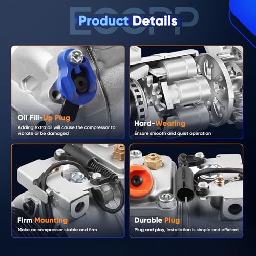 Image of ECCPP AC Compressor for BMW 330xi 525i 528i 530i 540i 740i M3 X3 1997-2005 | Fast Cooling AC Compressor for Car