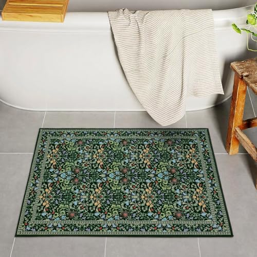 Tapete Lavable Verde Oscuro 2x3 Pies miniatura 3