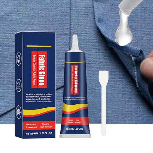 Adhesivo de Tela Líquida, Pegamento para Tela, Pegamento Textil, 50ml Sew Glue Liquid Pegamento de Costura Líquido Adhesivo Resistente al Agua Materiales para pasatiempos creativ